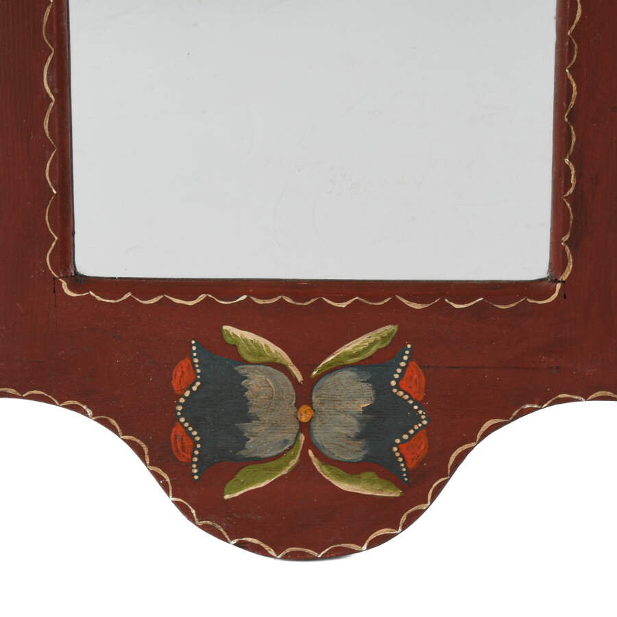 Folk Art-Style Hand-Painted Wall Mirror-2
