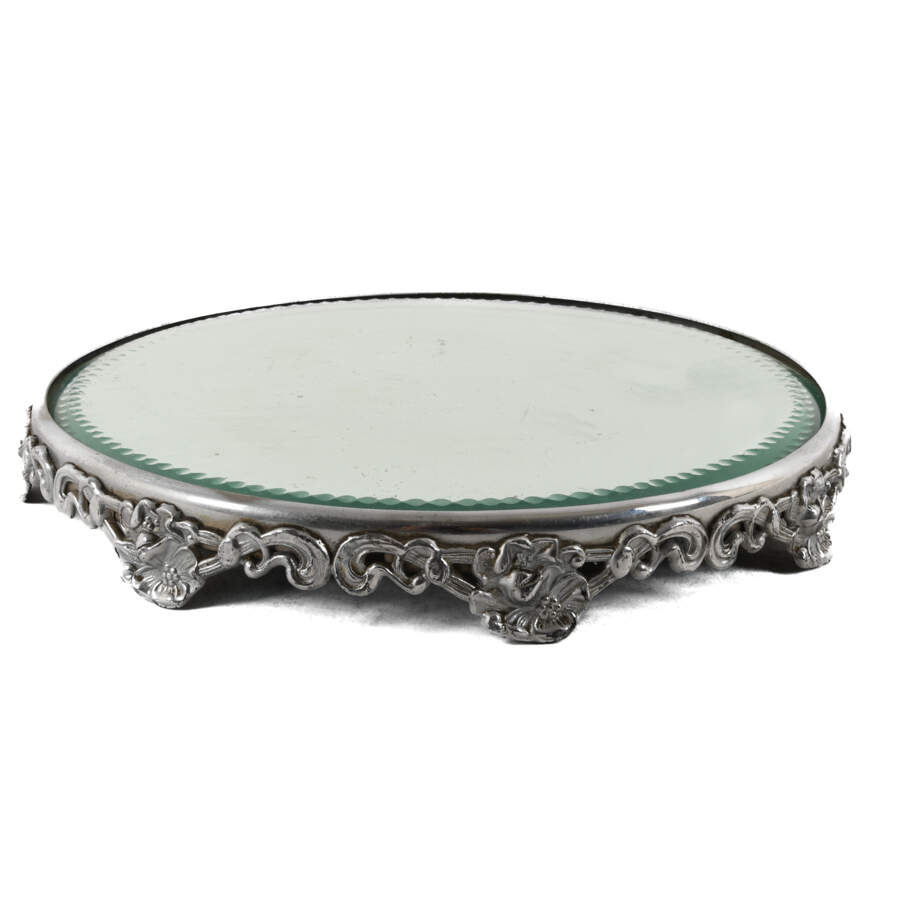 Art Nouveau Mirrored Silverplate Centerpiece Plateau-3