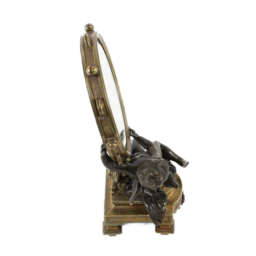 Bronze Cherub Vanity Mirror-7
