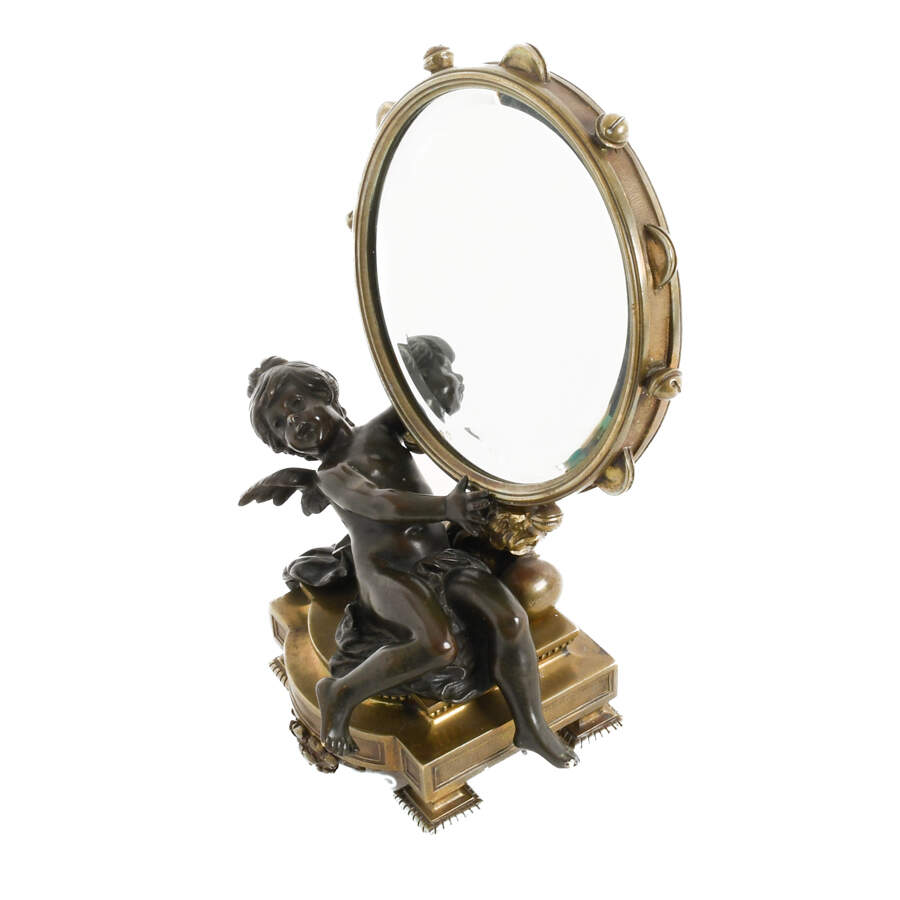Bronze Cherub Vanity Mirror-4