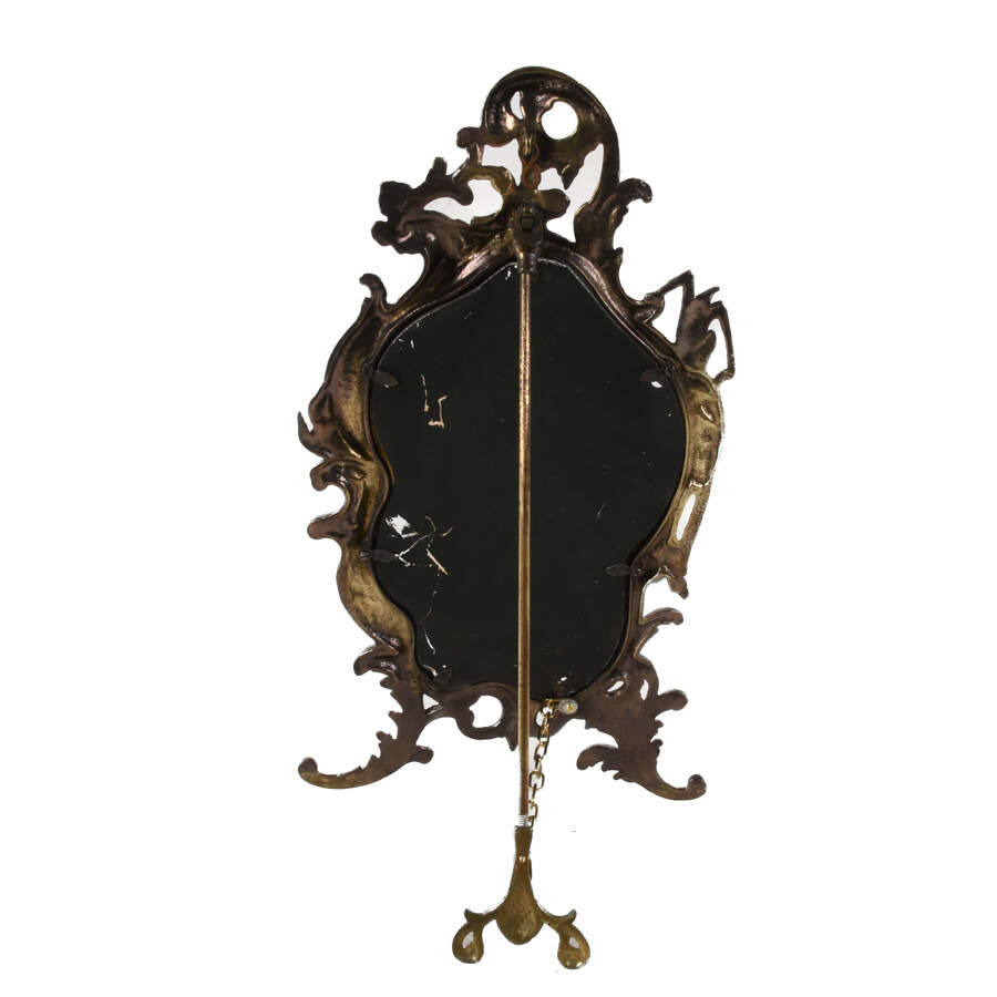 Antique Ornate Brass Dresser Mirror Attributed to Bradley & Hubbard-5