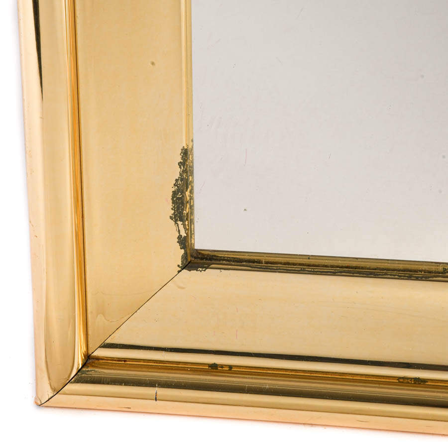 Antique Floral Reverse Gilded Art Glass Mirror-6