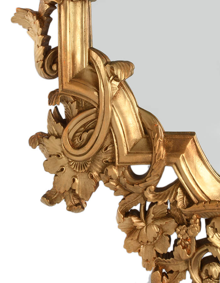 Rococo-Style Giltwood Wall Mirror-3