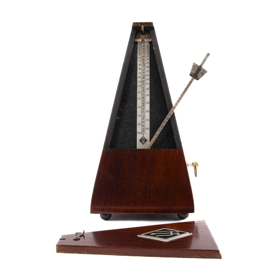 Wittner 813M German Wooden Pyramid Wind-Up Metronome with Bell-6
