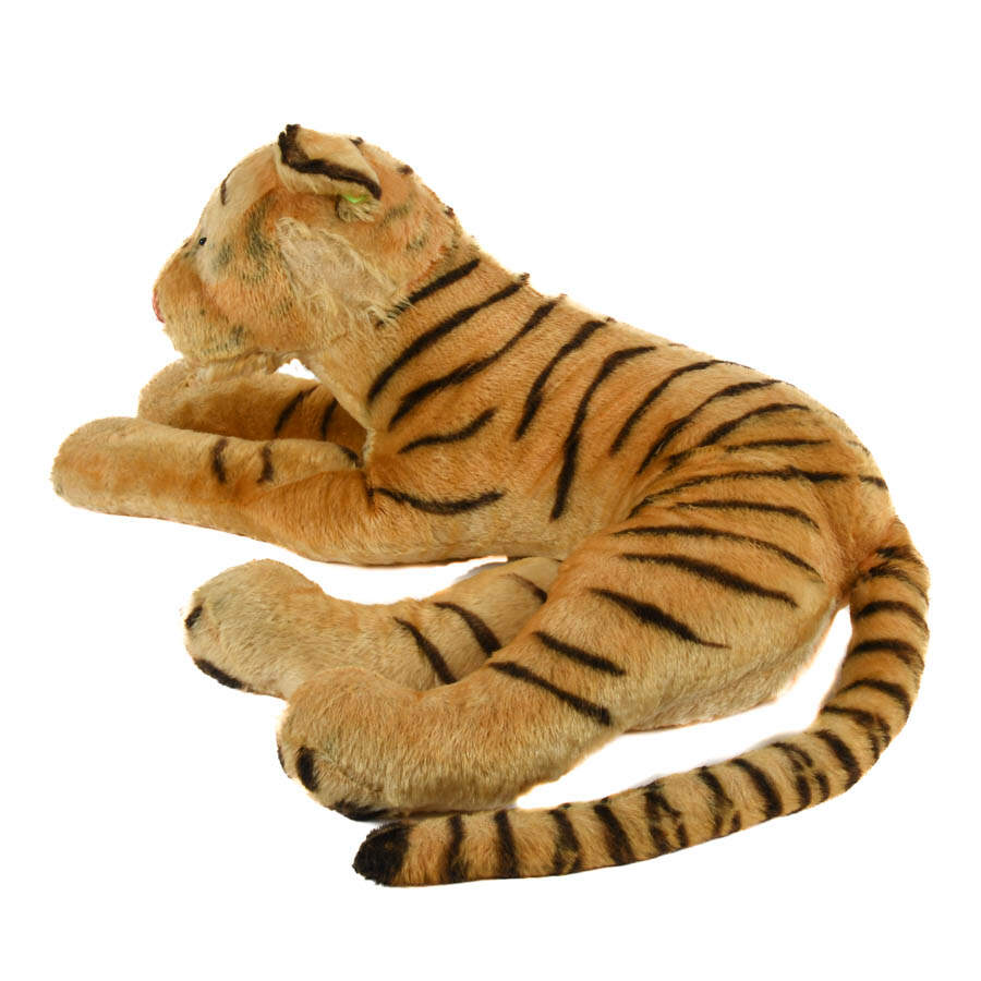 Large Steiff Mid-Century Mohair Laying Tiger Plush Toy-5