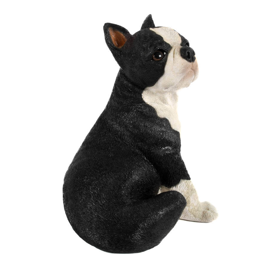 Mid-Century Modern Chalkware Boston Terrier Dog Sculpture Bank-12