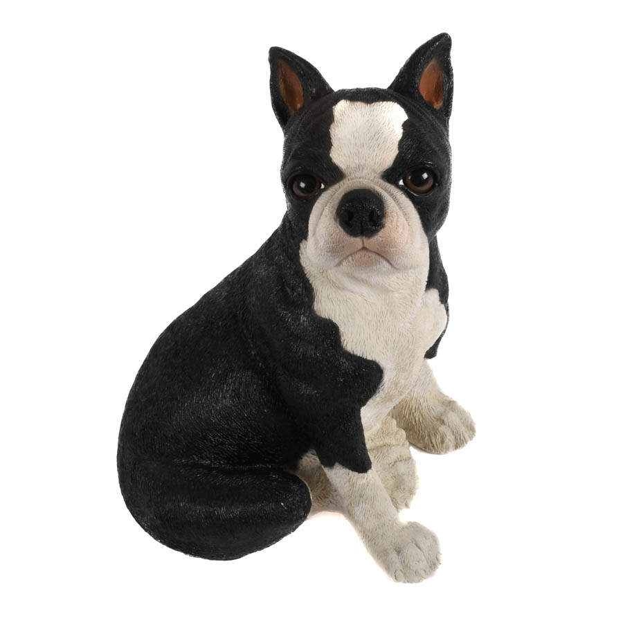 Mid-Century Modern Chalkware Boston Terrier Dog Sculpture Bank-10