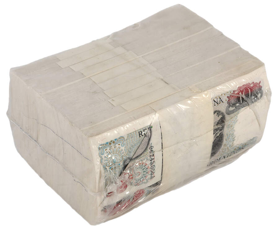 Sealed Brick of Uncirculated 10 Pesos Republica Argentina Banknotes-2