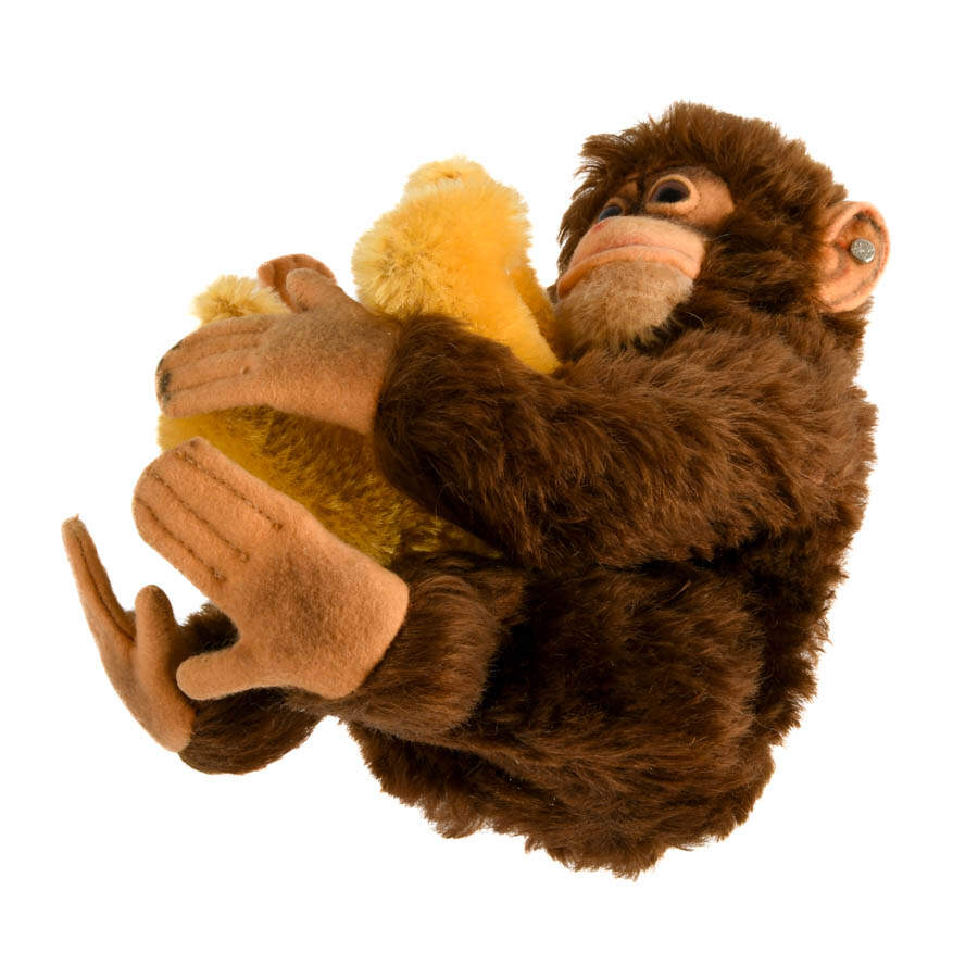 Pair of Steiff Plush Animals Gold Original Teddy and Jocko Chimp-8