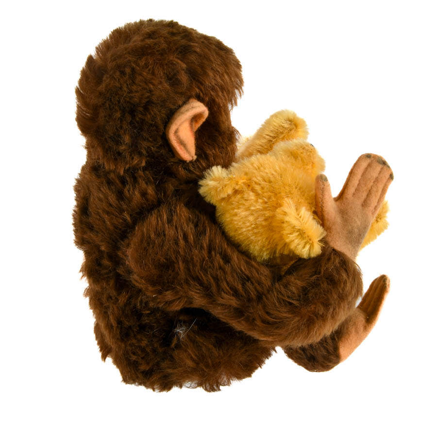 Pair of Steiff Plush Animals Gold Original Teddy and Jocko Chimp-6