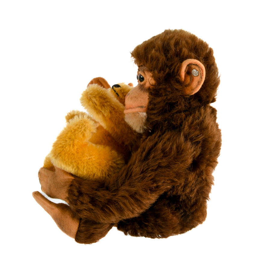 Pair of Steiff Plush Animals Gold Original Teddy and Jocko Chimp-3