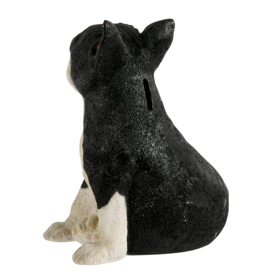 Mid-Century Modern Chalkware Boston Terrier Dog Sculpture Bank-5