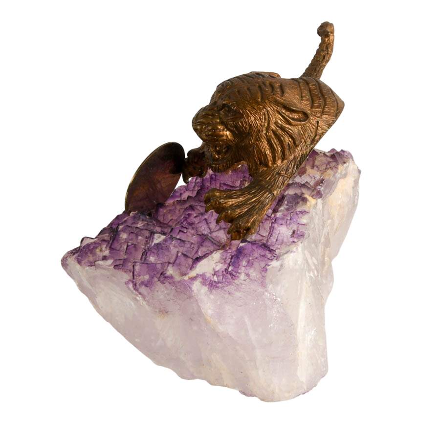 Ringling Bros Barnum and Bailey Bronze Tiger on Amethyst Base-5