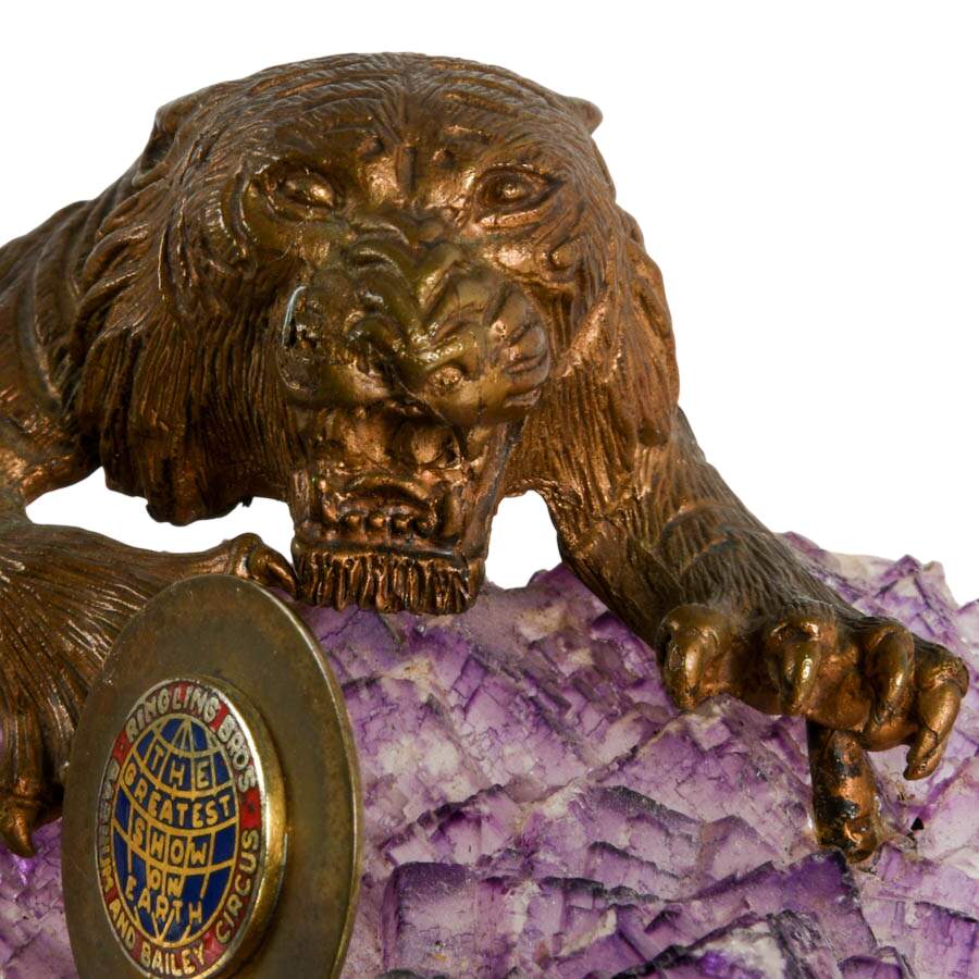 Ringling Bros Barnum and Bailey Bronze Tiger on Amethyst Base-3