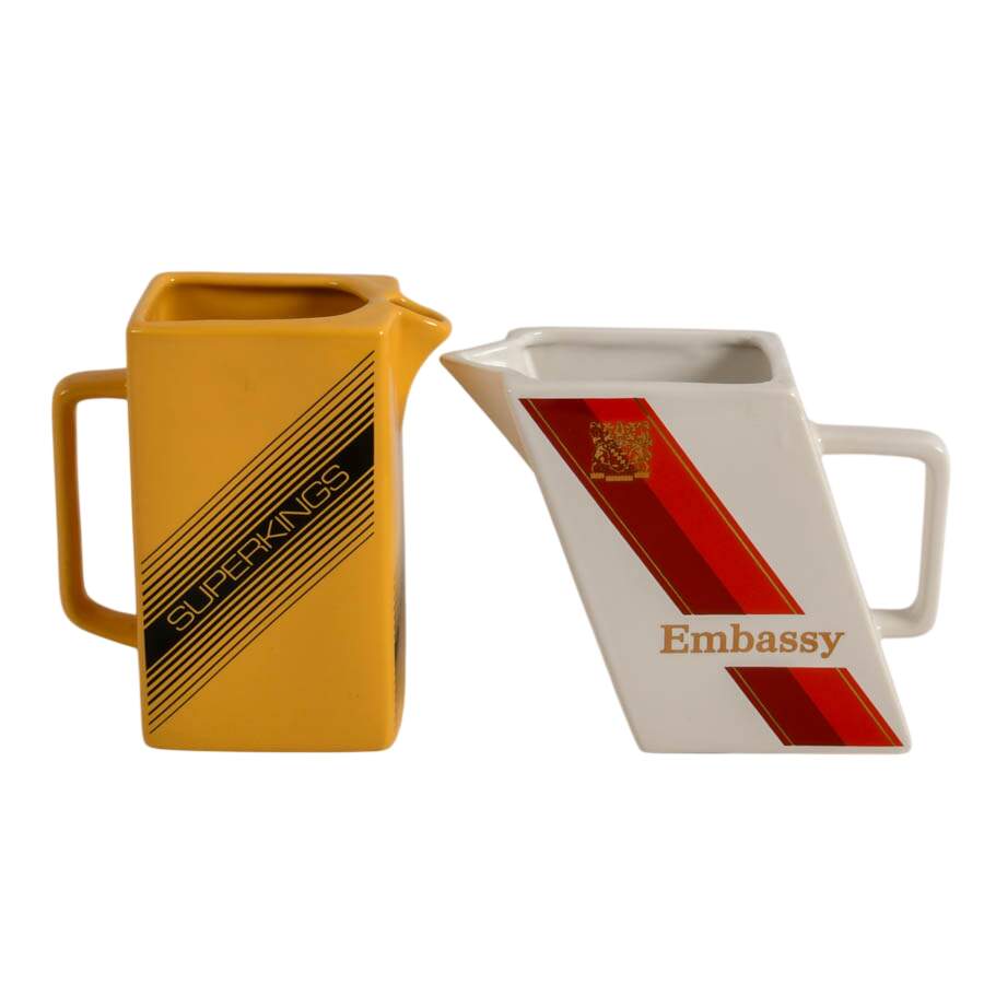 Grouping of Five Alcohol Advertising Ceramic Pitchers-5