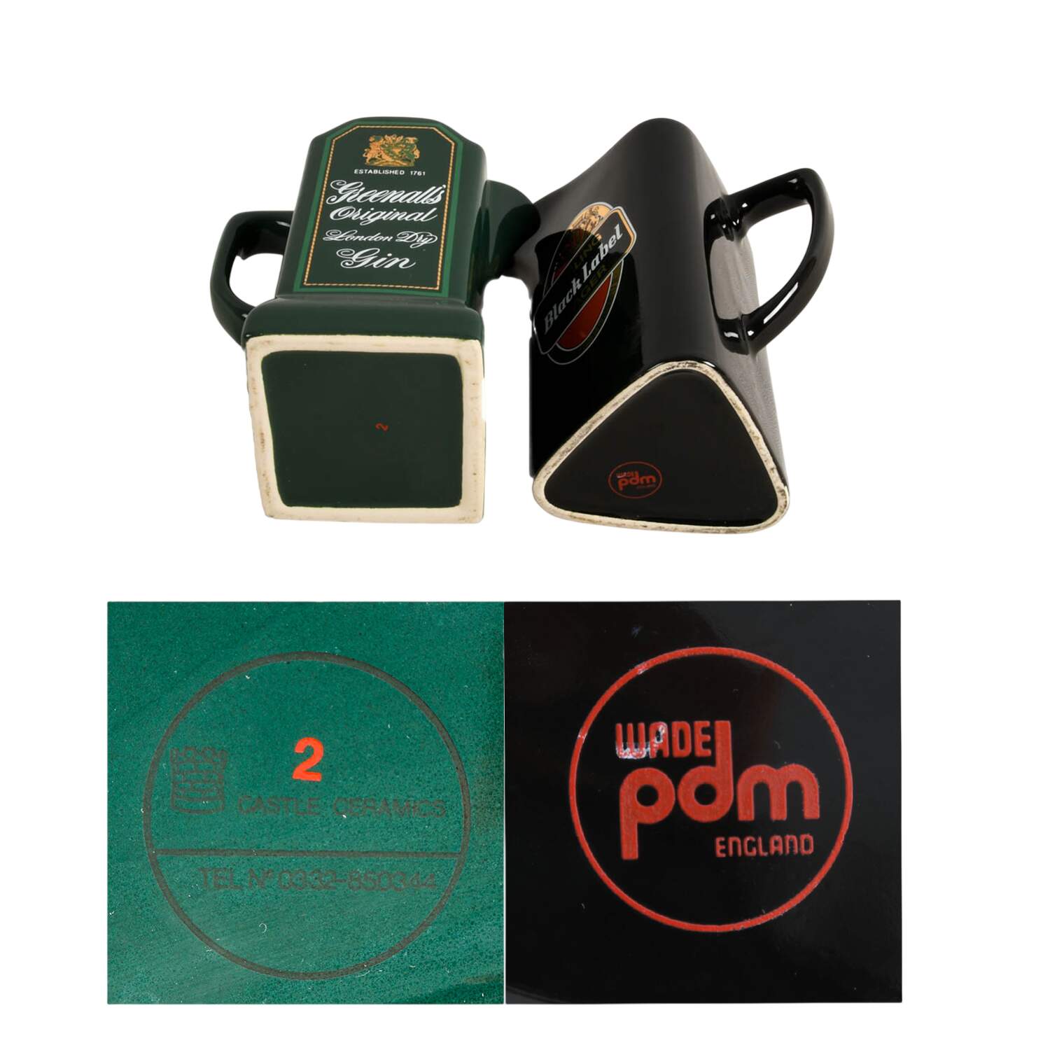 Five Alcohol Advertising Ceramic Pitchers-7
