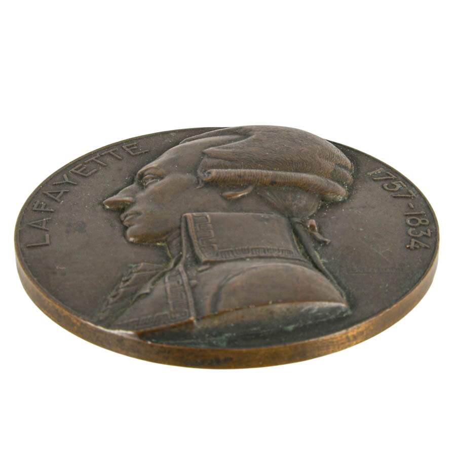 1930 French MS Lafayette Transatlantic Ship Commemorative Bronze Medal-5