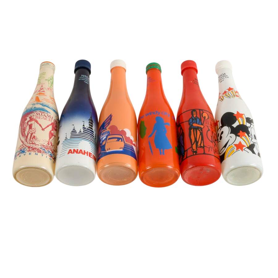 Set of Six NSDA Convention Commemorative Bottles 1973-1994-6