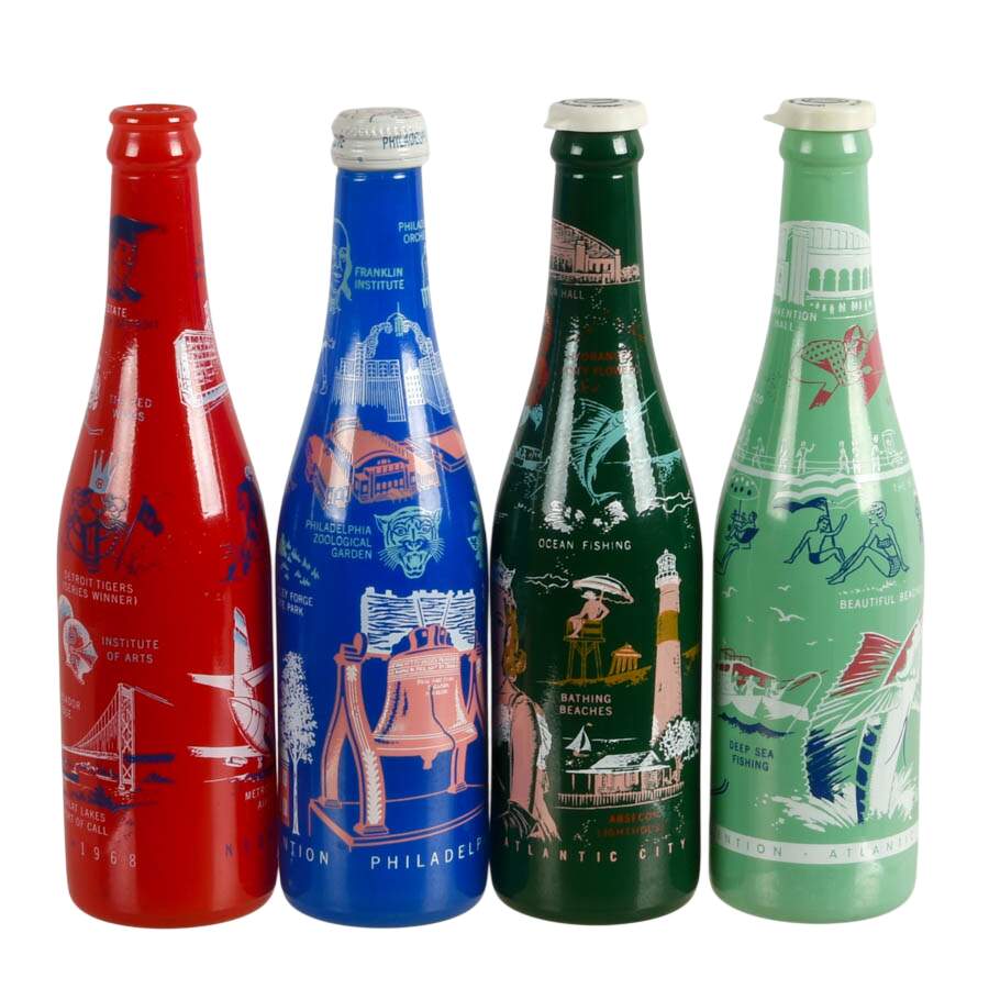 Set of Four NSDA Convention Commemorative Bottles 1962-1970-2