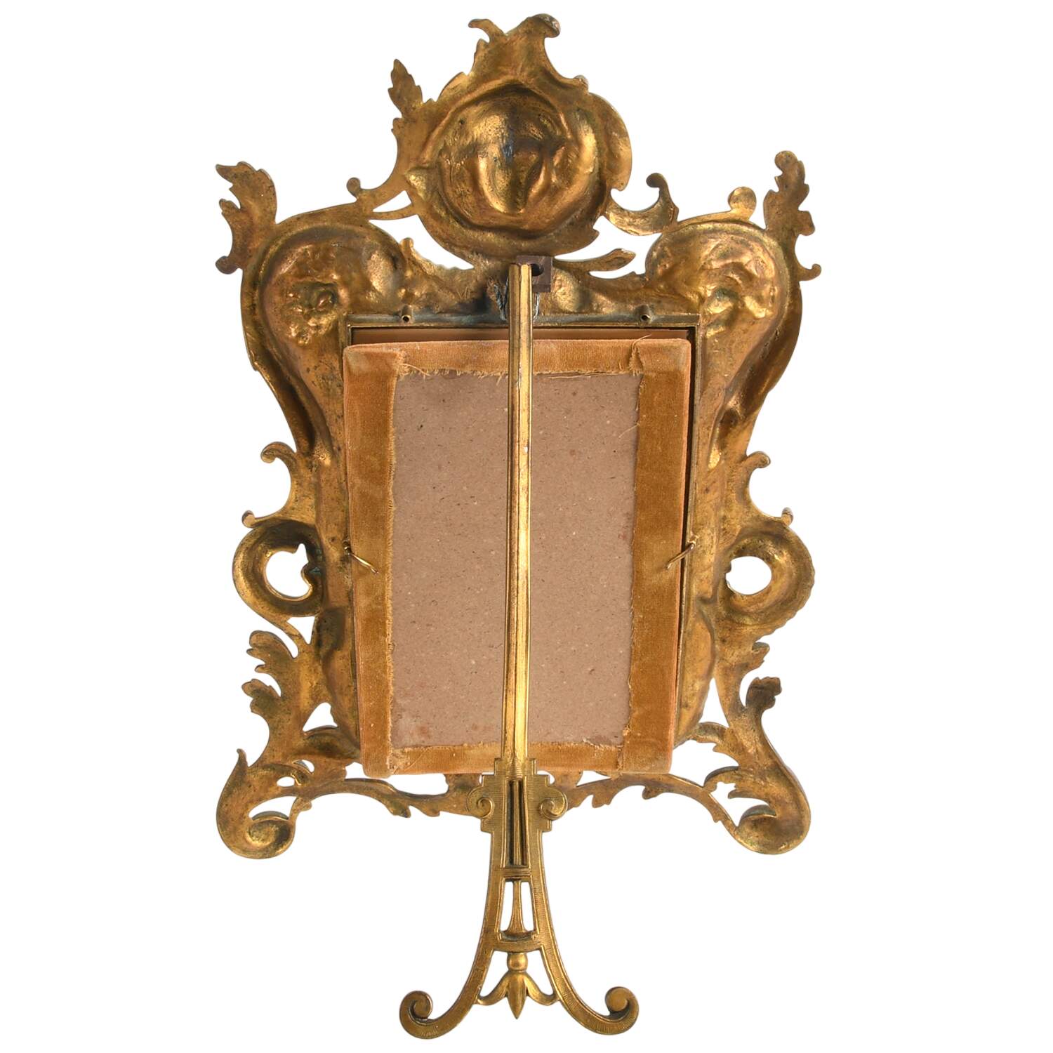 Ornate Brass Art Nouveau Vanity Mirror-4