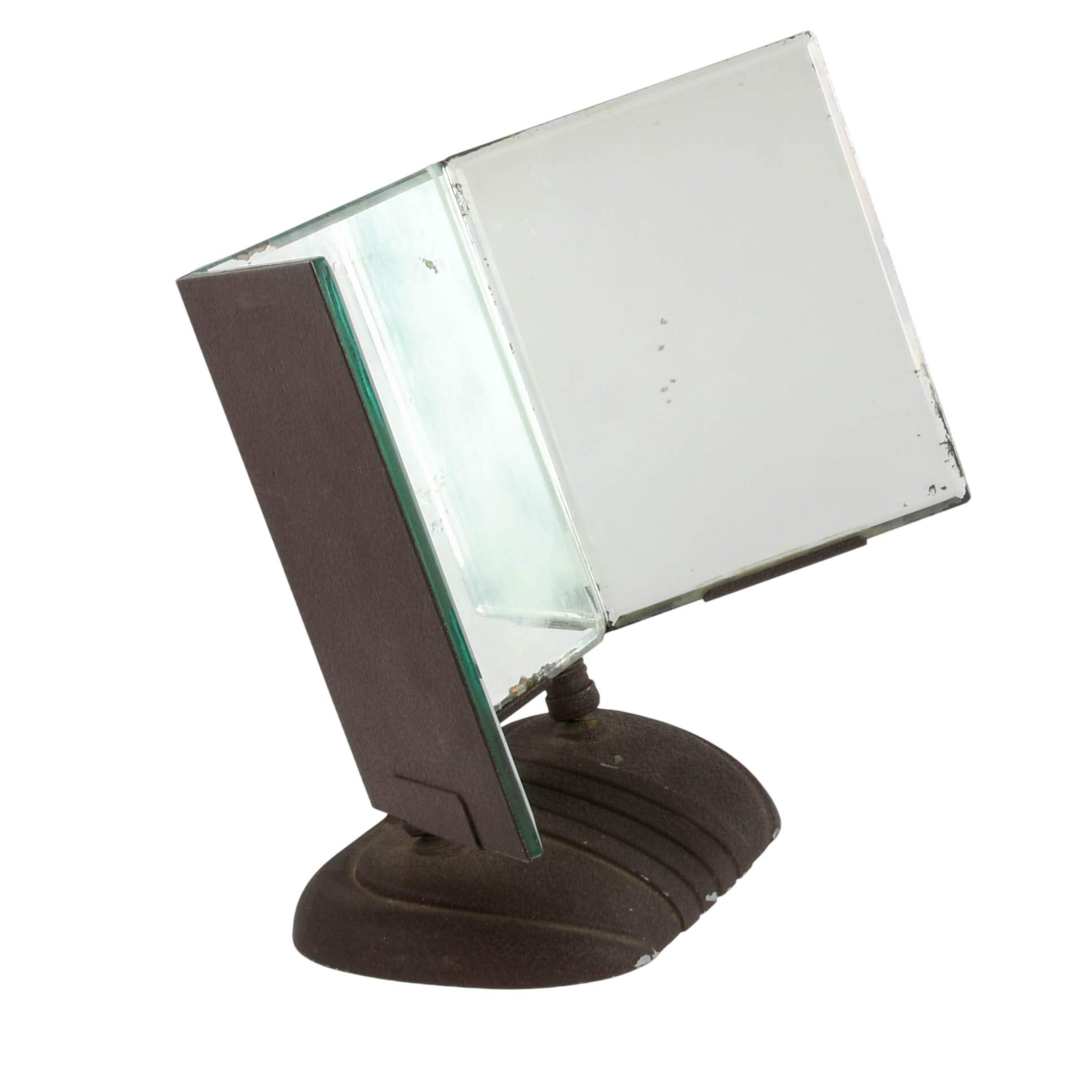 Art Deco Three Panel Glass Department Store Counter Mirror-7