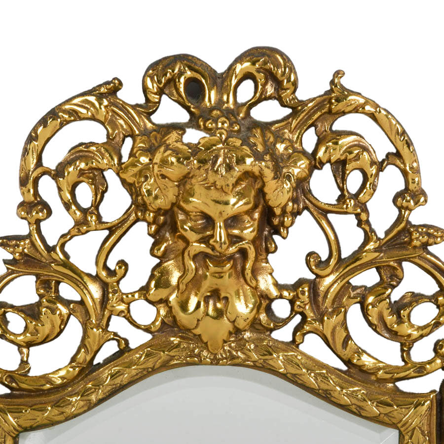 Antique Bradley & Hubbard Gilt Cast Iron Bacchus Wall Mirror-3