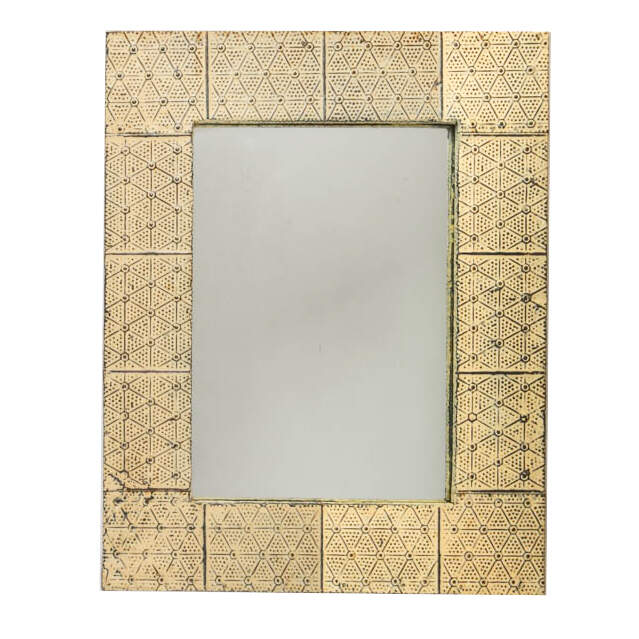 Vintage Tin Geometric Mirror-1