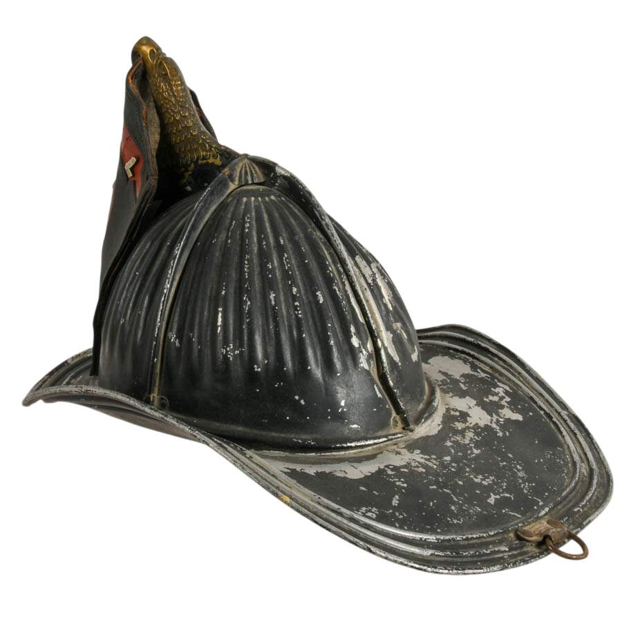Antique Cairns & Brother No 1 Aluminum and Leather Fireman Helmet-4