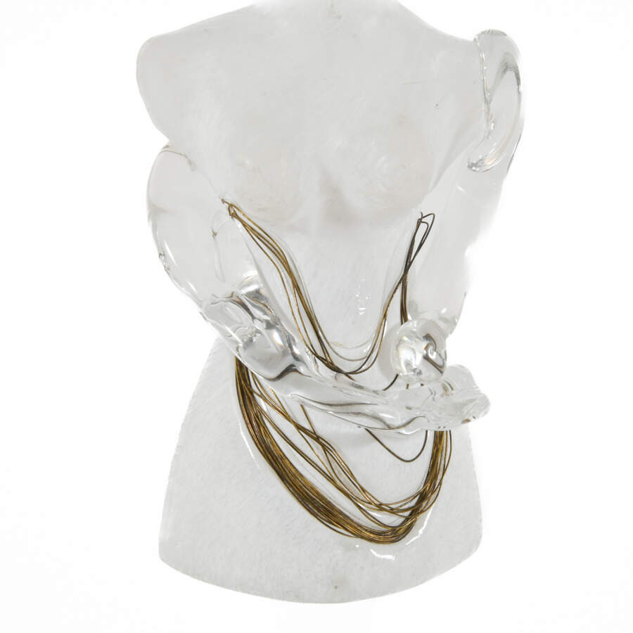 Gold Wire Figural Perfume Bottle by Elena Graure-6