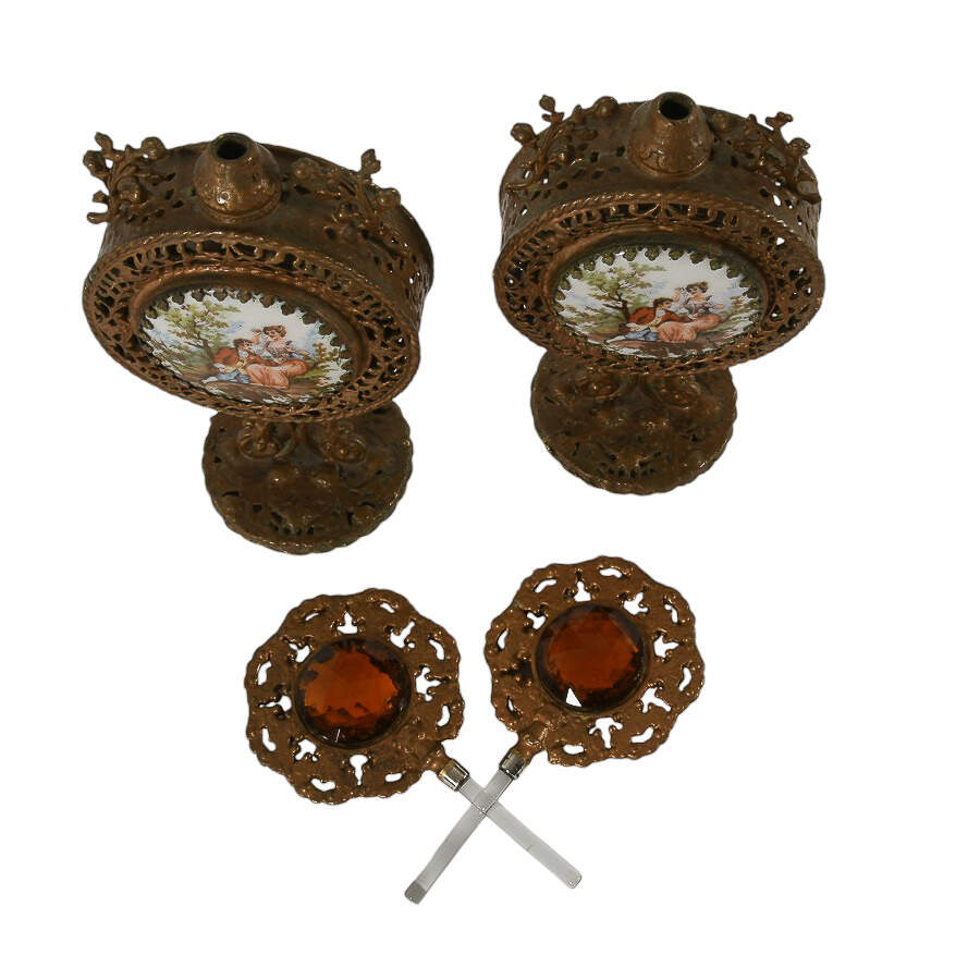 Matched Pair of Ormolu Perfume Bottles-6