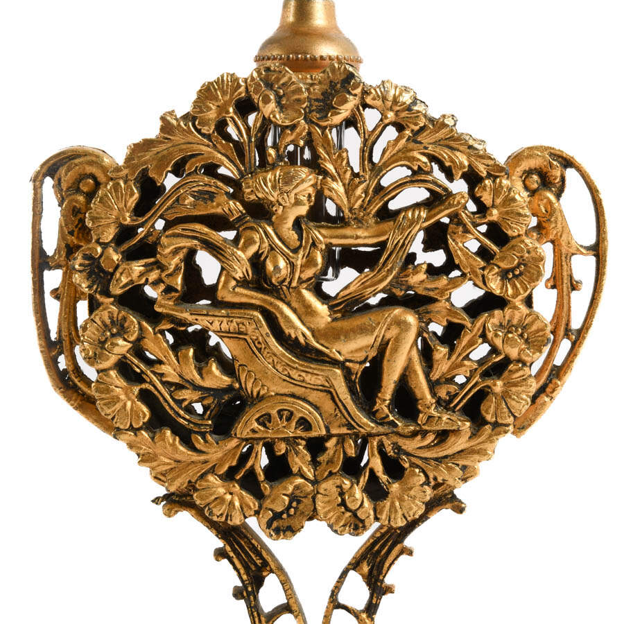 Mid-Century Modern Gilt Ormolu Filigree Perfume Bottle-6