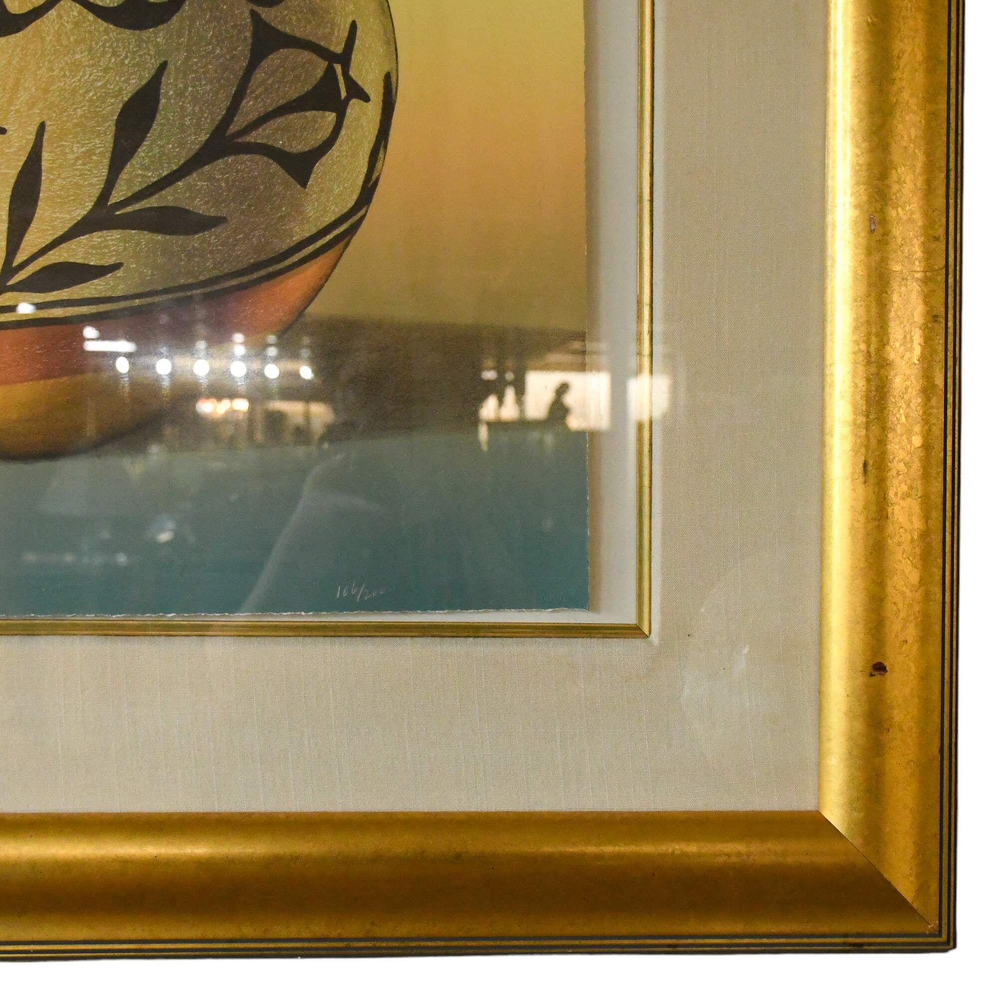 Framed Signed R.C. Gorman Lithograph "Thistle Jar"-3