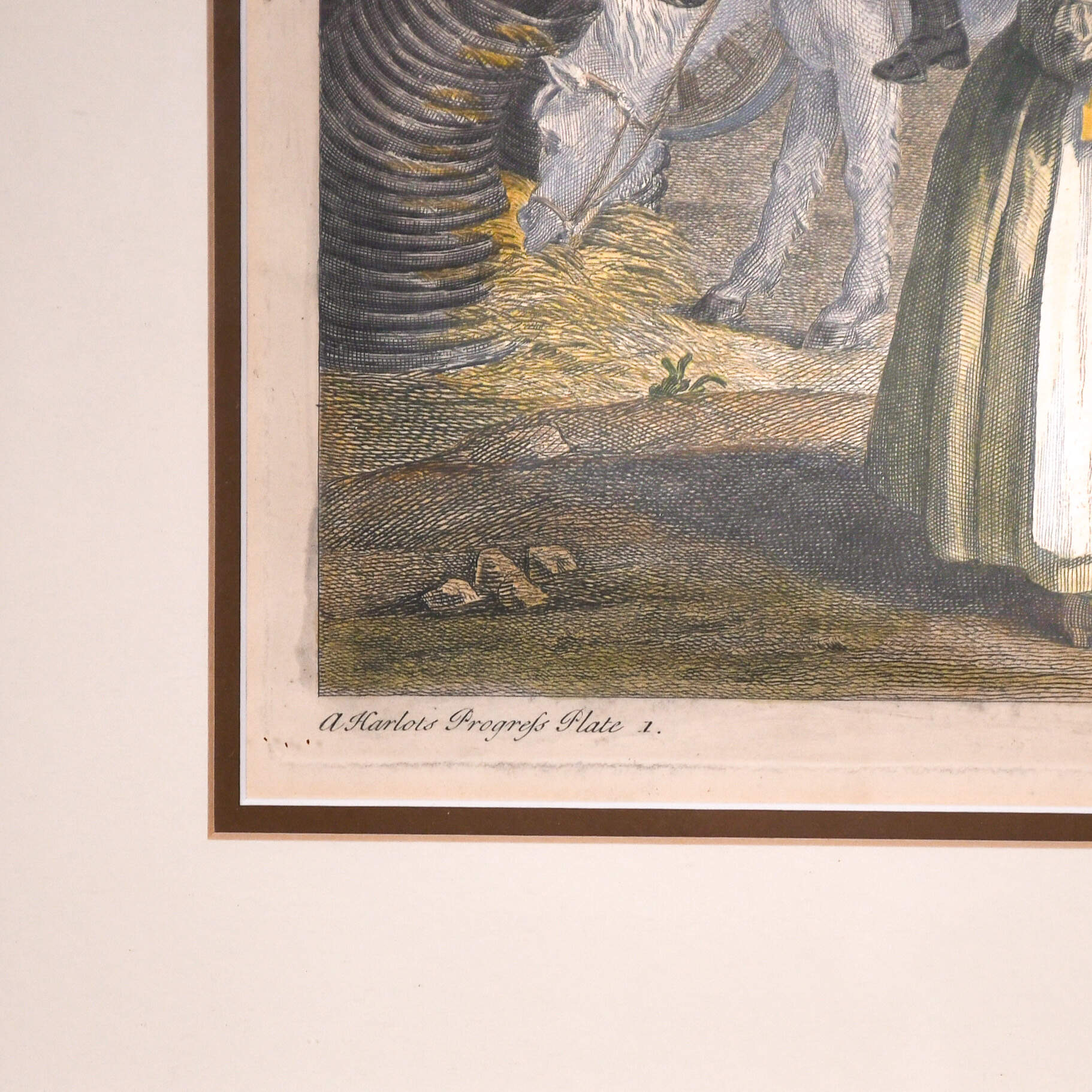 Framed Engraving of William Hogarth's "A Harlot's Progress"-6