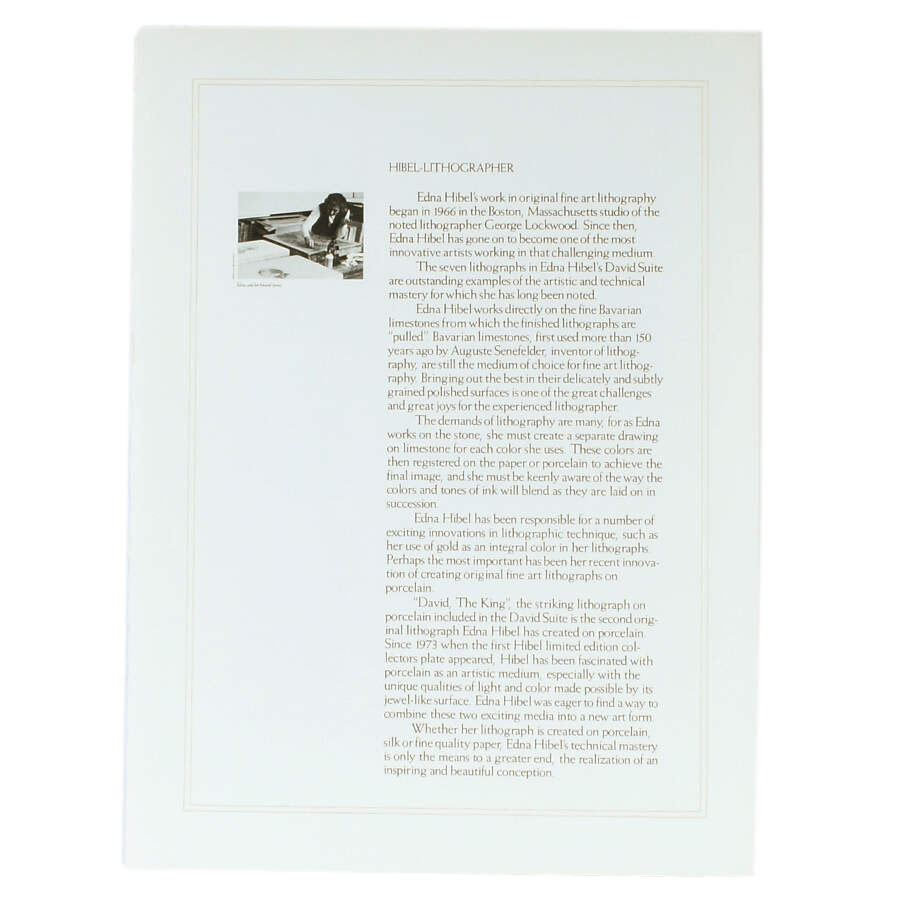 Limited Edition Edna Hibel "David Suite 1978" Portfolio of 6 Lithographs-4