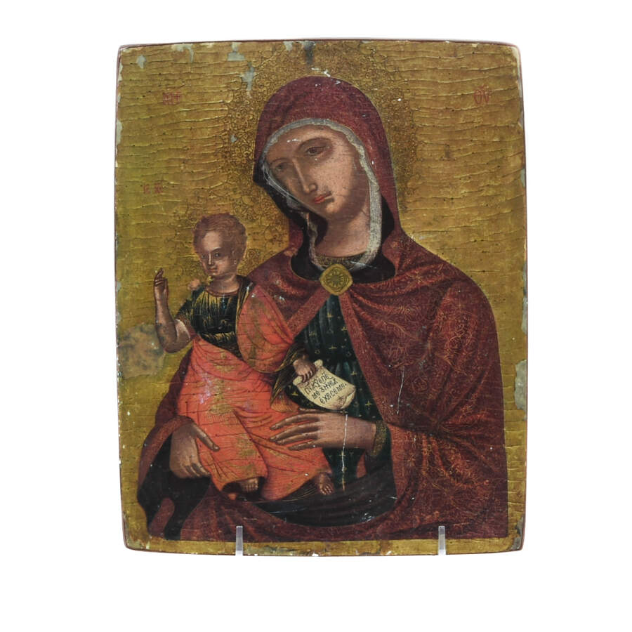 Religious Orthodox Mother and Child German Icon-1