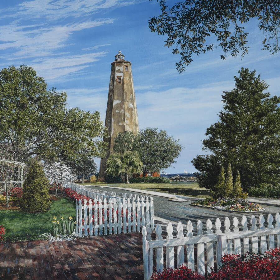 Framed Print of William Mangum's "Bald Head Lighthouse"-2