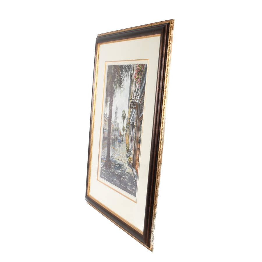 Framed Print of William Mangum's "Broad St Antiques"-3
