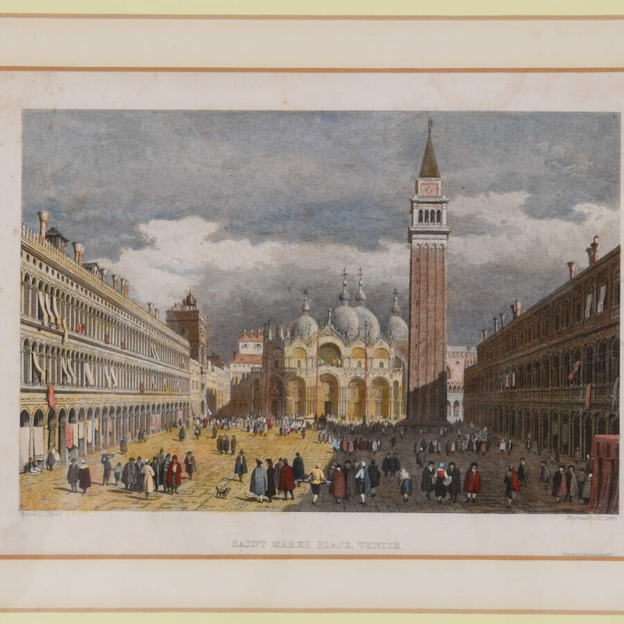 Antique Framed Hand-Colored "St. Mark's Place" Engraved by J.A. Carter-3