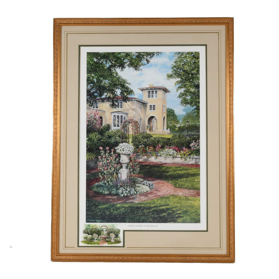 Framed Print of William Mangum's "Letitia's Garden at Blandwood"-1