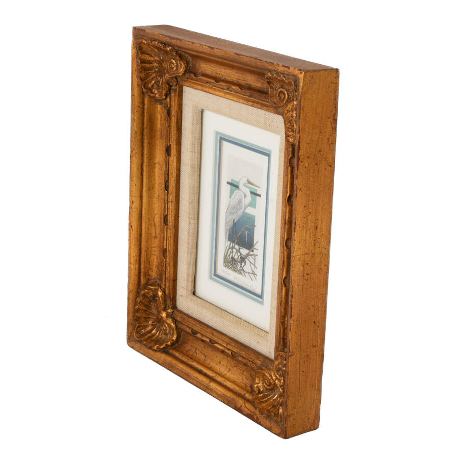 Framed Lithograph by Rolly Ray Reel of a Heron Signed and Numbered 48/50-3