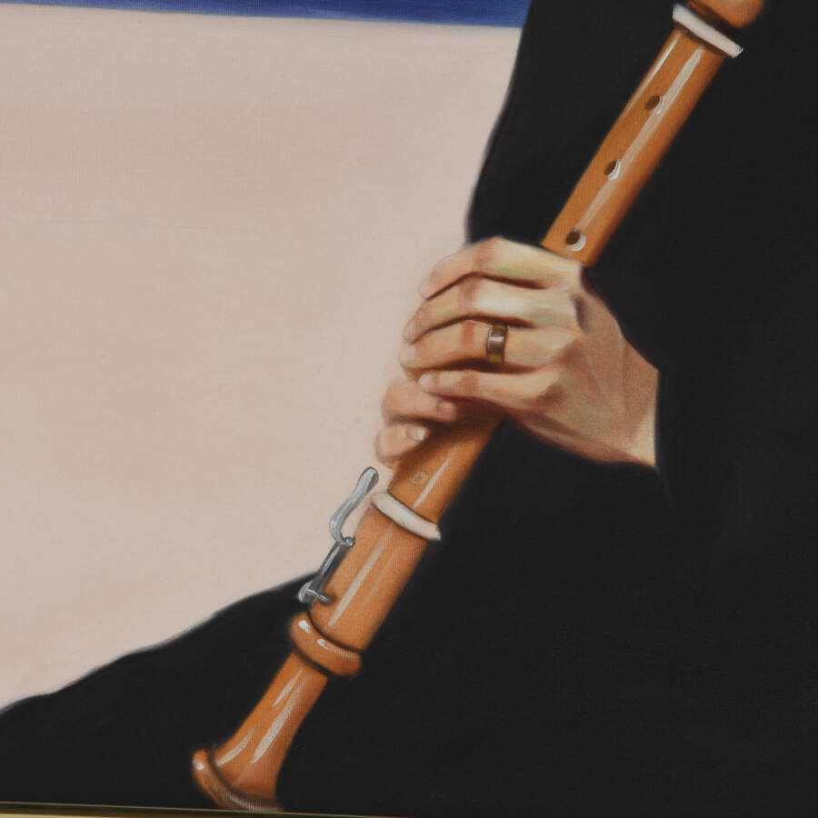 Framed Painting of Ray Young's Woman with Clarinet-3