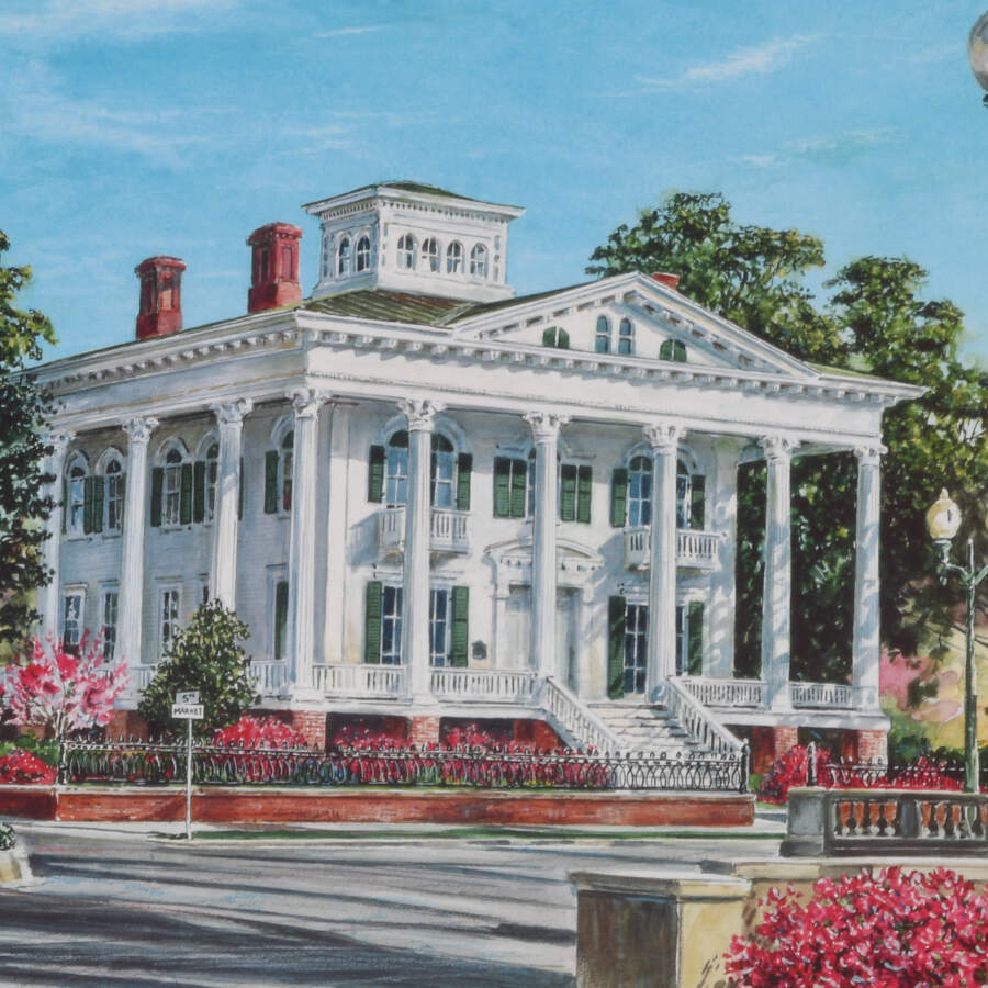 Framed Limited Edition William Mangum's "5th and Market" Print 10/750-3
