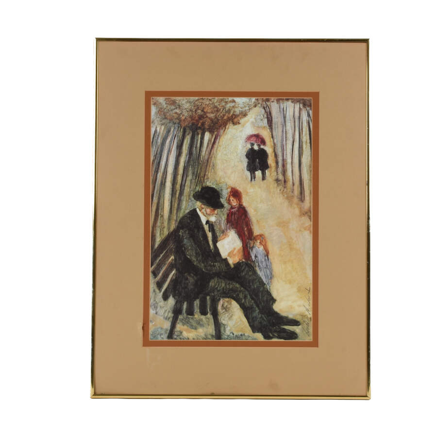 Framed Lithograph of Barbara A. Wood's "The Story" (65/875)-1