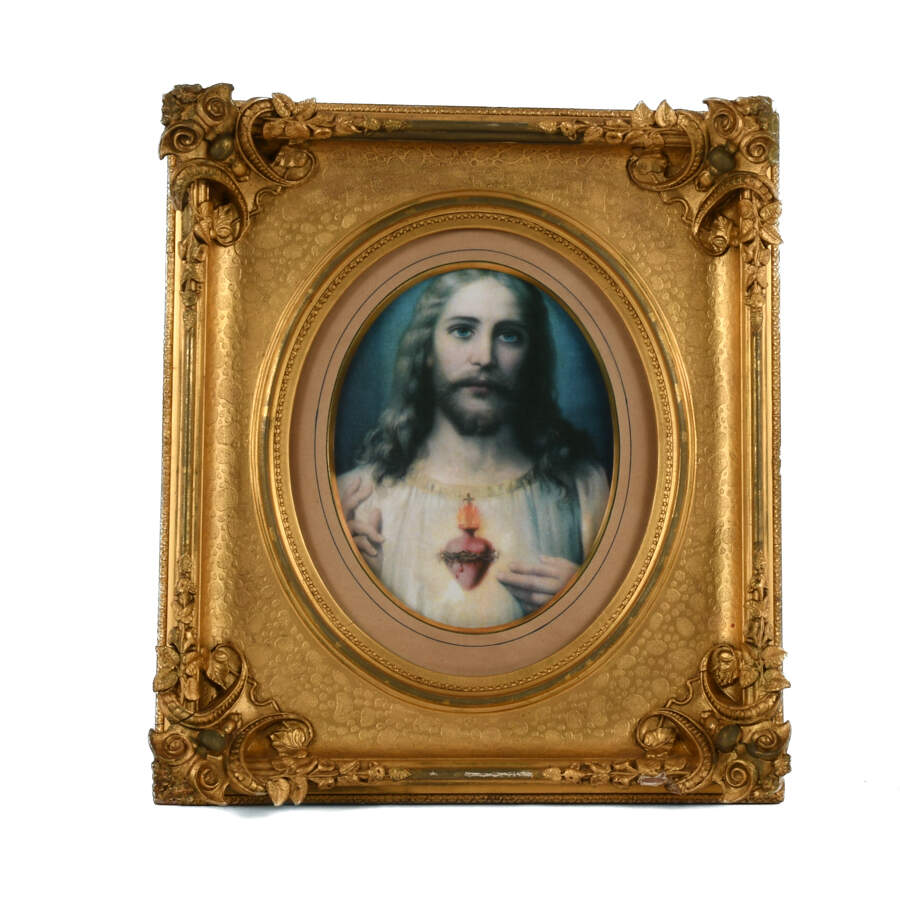 Gilt Wood Frame with Print of Jesus-6