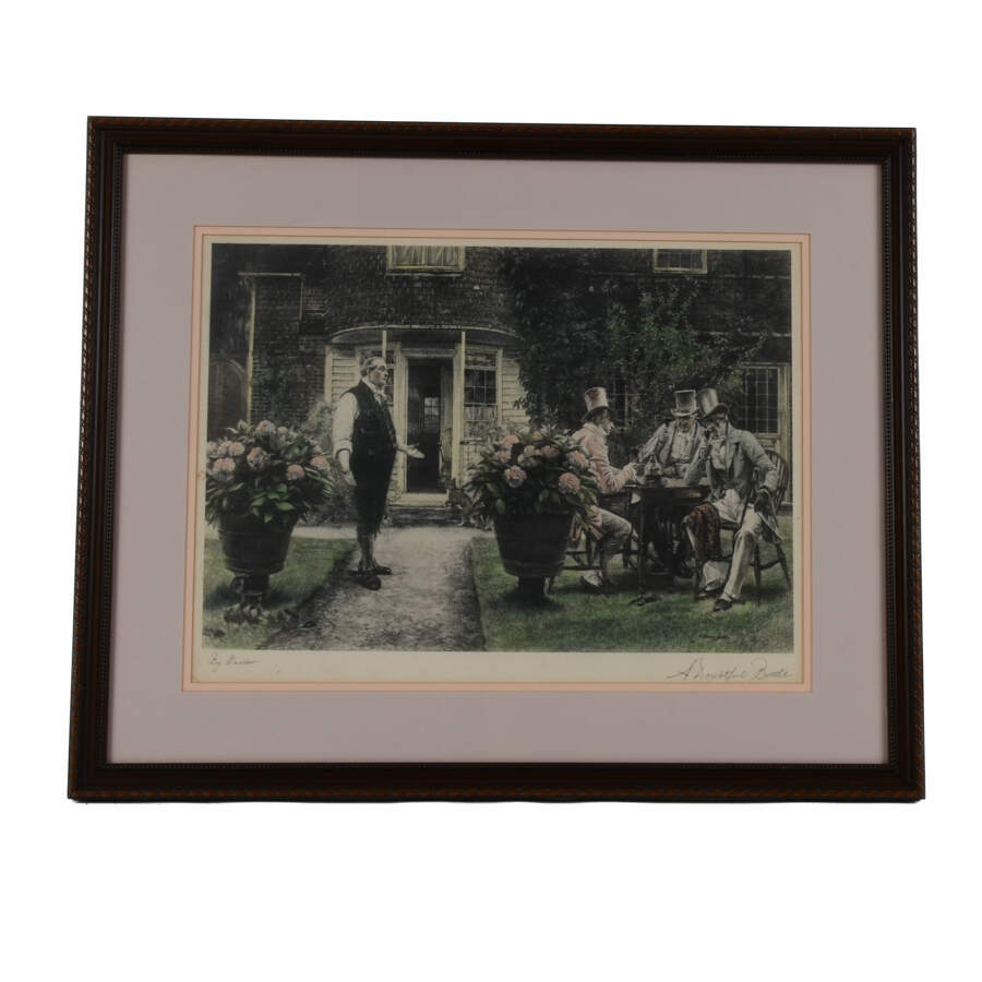 Framed Print "A Doubtful Bottle" by W. Dendy Sadler-1