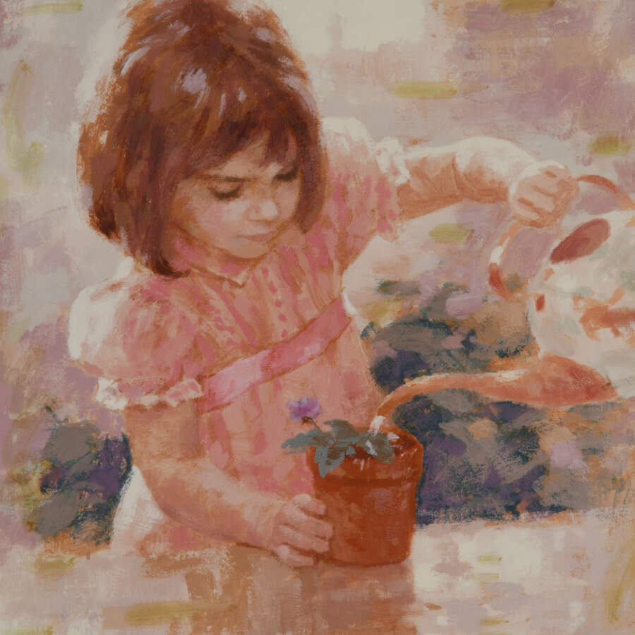 Framed Lithograph Print of Harrison Rucker's "Memories of Meagan Violets"-3