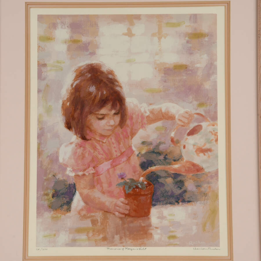 Framed Lithograph Print of Harrison Rucker's "Memories of Meagan Violets"-2