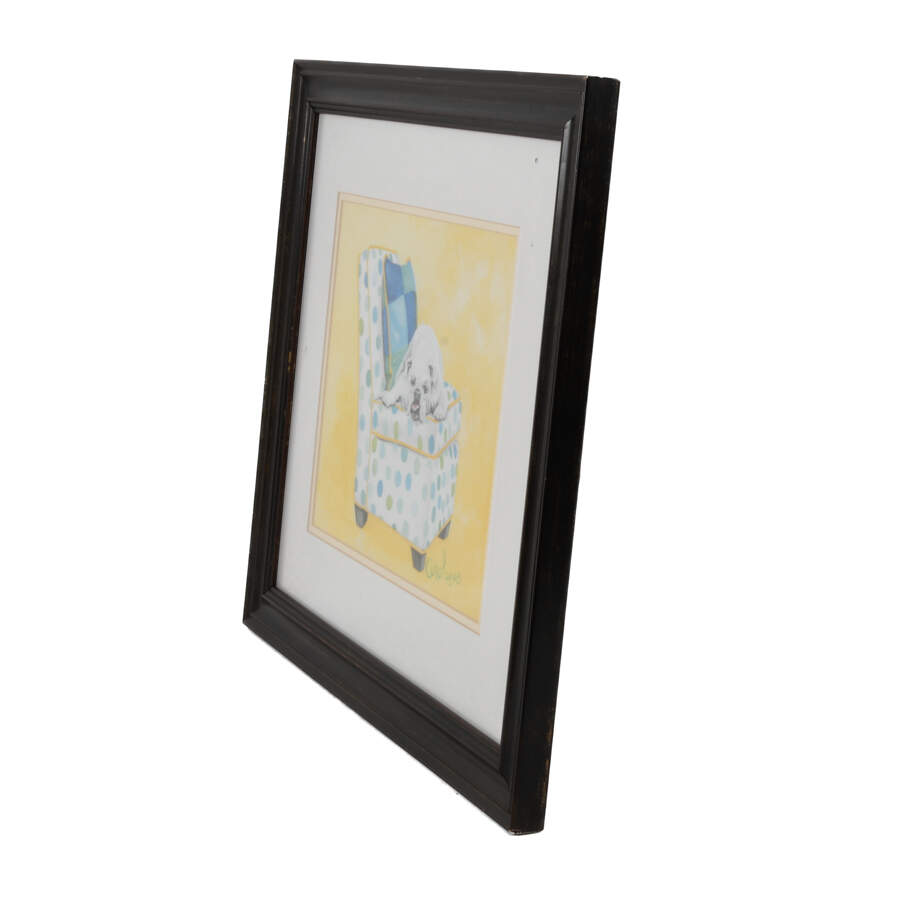 Framed Print of Carol Dillon's "Bulldog on Polka Dots"-5