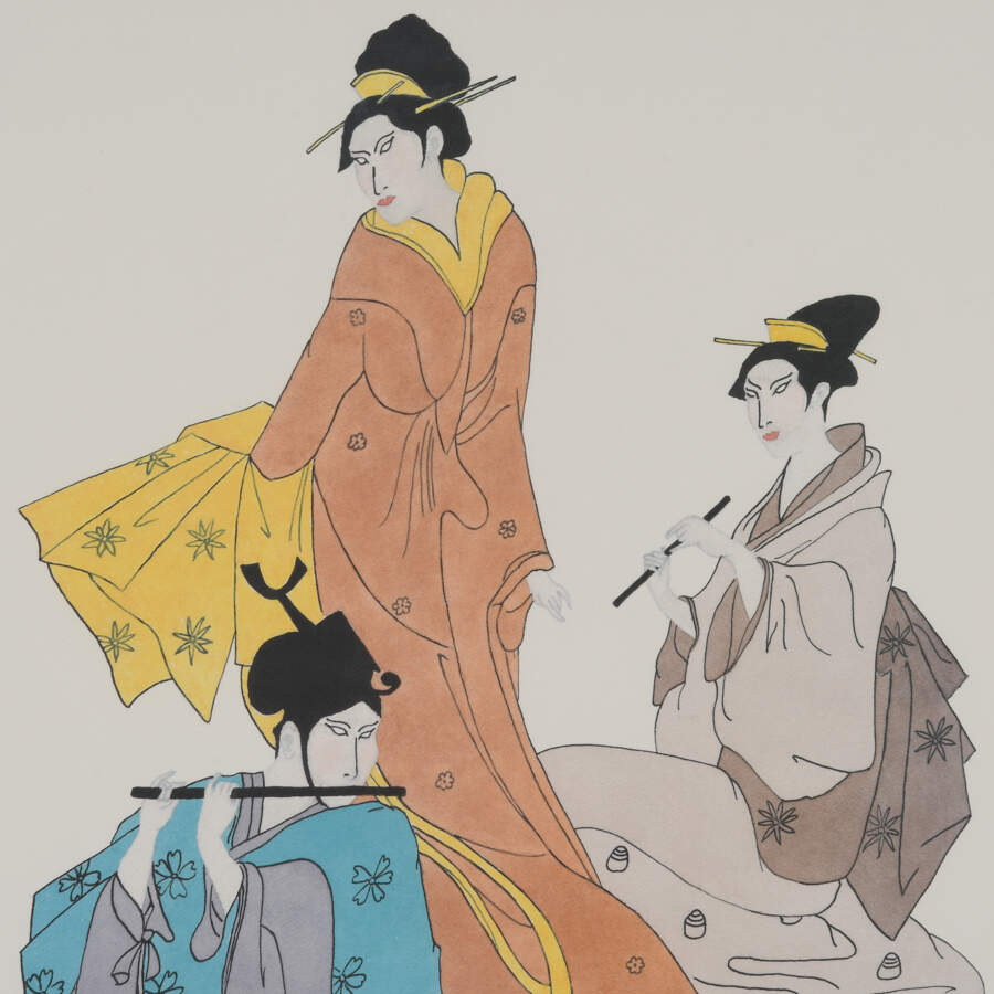 Framed Moran "Oriental Musicians" Pencil Signed Lithograph-3