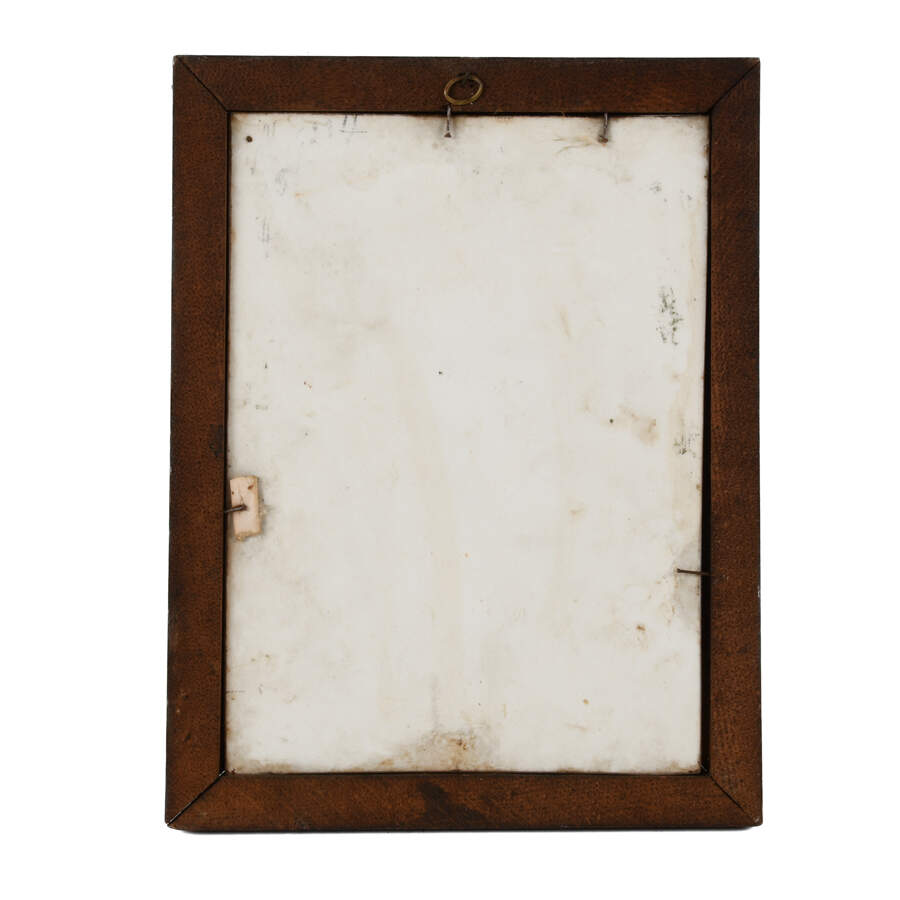 Antique Painting on a Porcelain Plaque of a Man and Child-4